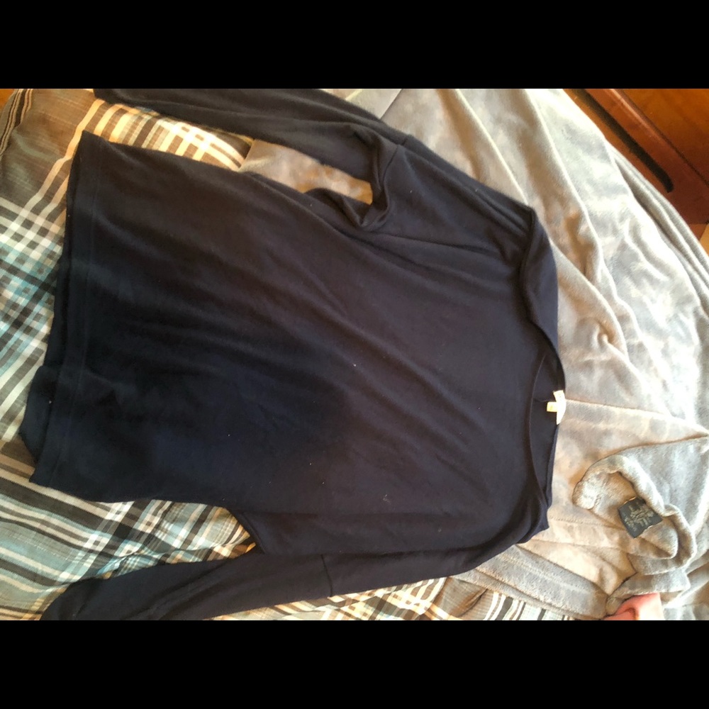 navy blue long sleeve top